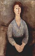 Amedeo Modigliani Sitzende Frau mit blauer Bluse oil